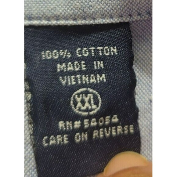 Vintage Bugle Boy Button Down Mens XXL Red W/Flag Short Sleeve Casual No Wrinkle - Picture 8 of 9